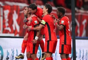 莱昂纳多第55分06秒进球，是Opta采集信息以来中超上半场最晚进球